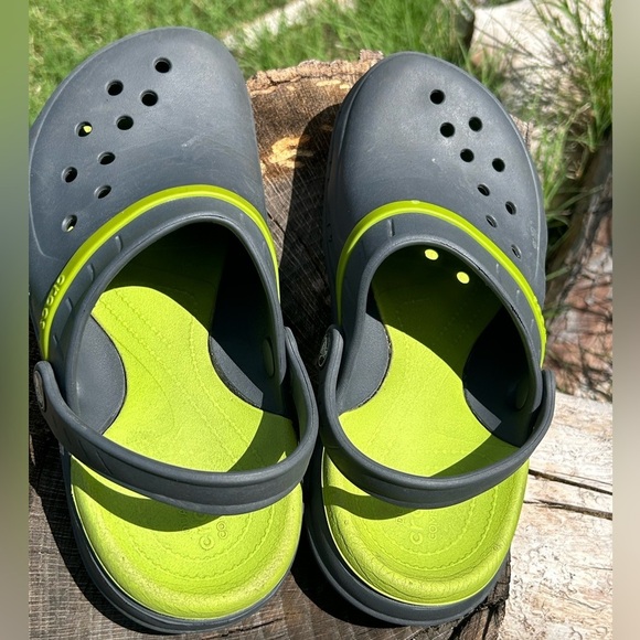 CROCS Modi Sport slip on clogs Gray & Green ventilated comfort shoes Sz-M5 W7. Q - Picture 8 of 10